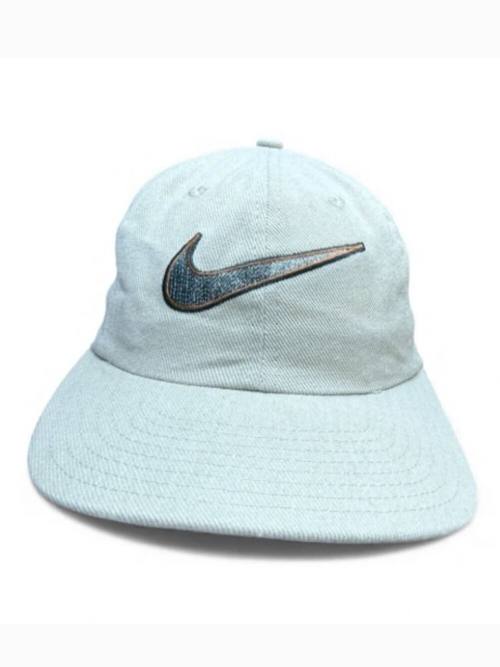 Vintage 90s Nike Big Swoosh Strapback Hat Gorpcore Streetwear White Tag
